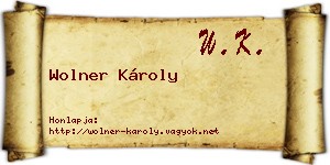 Wolner Károly névjegykártya