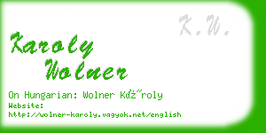 karoly wolner business card